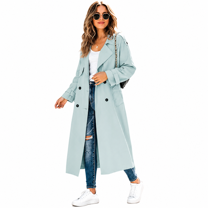 Women's rain jacket for travel folded into a bag, made as a light acetate fiber layer for sudden weather changes and wind go.