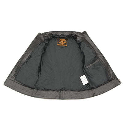 Women's Rebel Jacket Grey: Features:

Lightweight Distressed Leather with Rubbed Seams
Zipper Front with Four Front Pockets
I