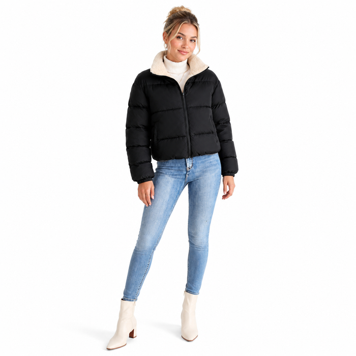 Women's Reversible Puffer Jacket for Daily Winter Looks