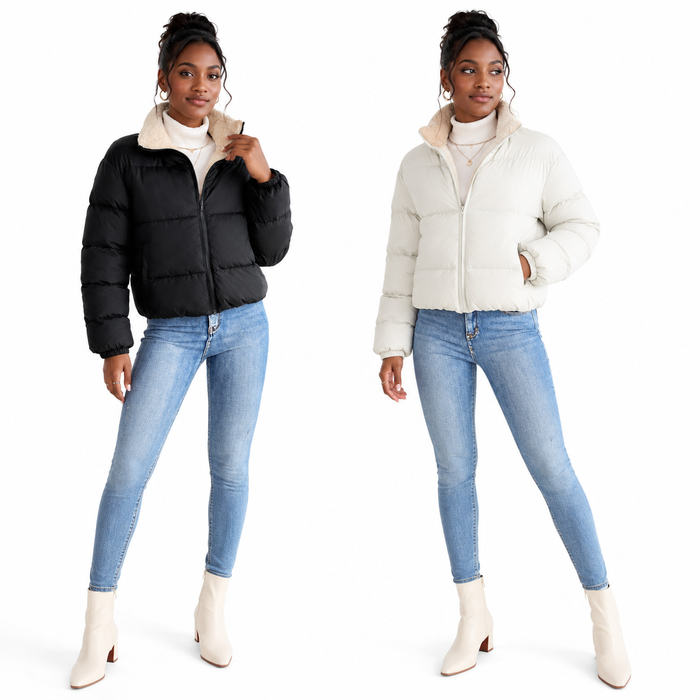 Women's Reversible Puffer Jacket for Daily Winter Looks