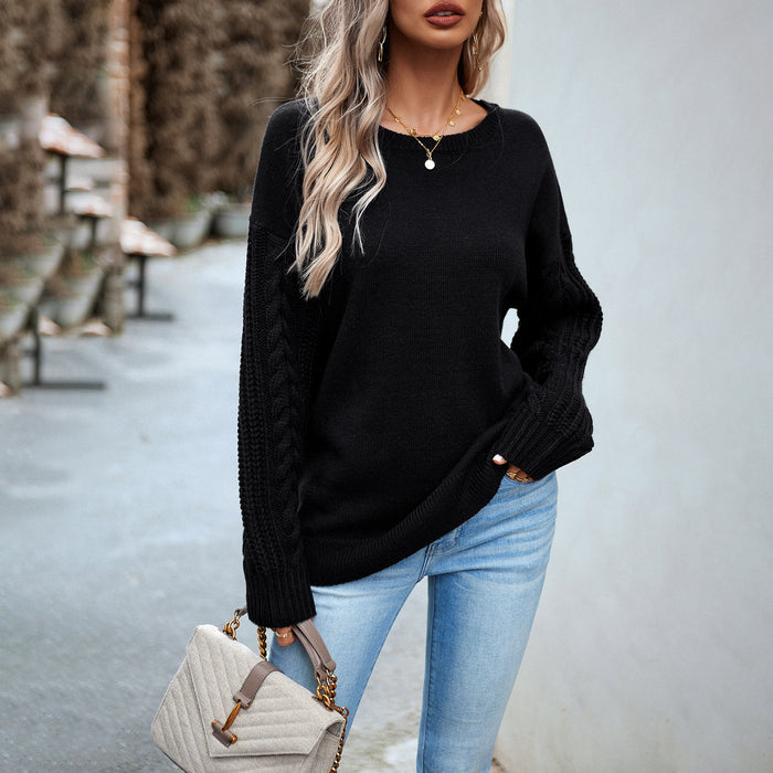 Women’s Round Neck Wool Sweater – Chic & Cozy