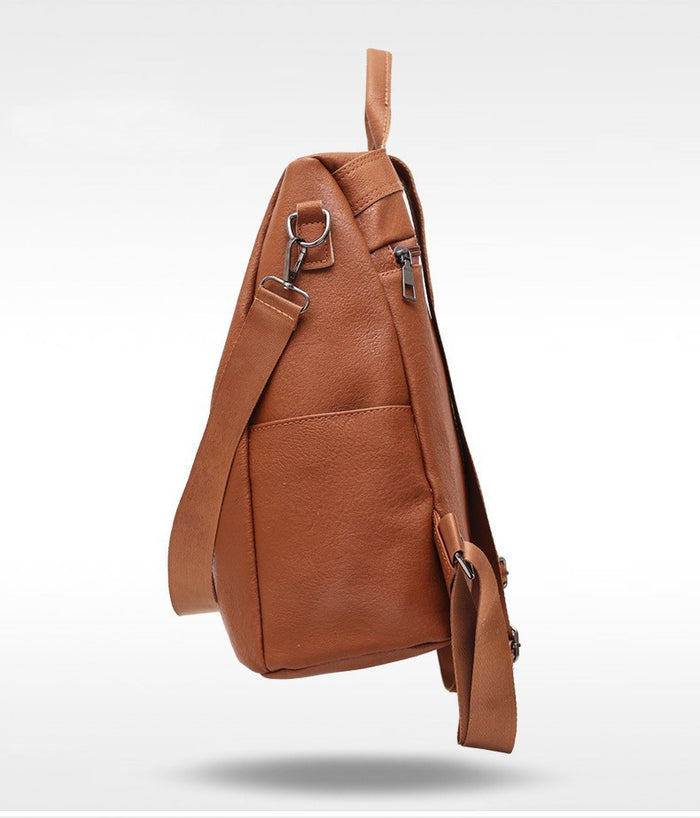 women's solid color large capacity backpack back view padded adjustable straps comfort