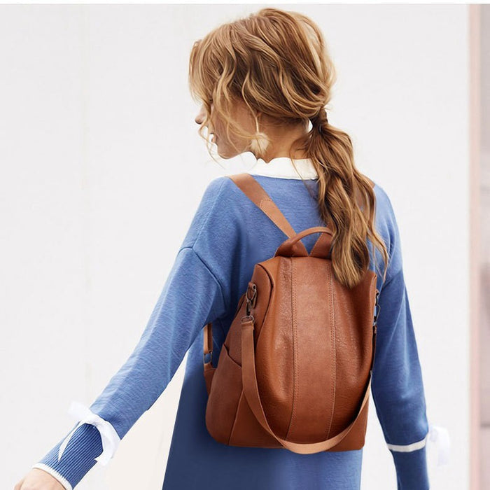 women's solid color large capacity backpack full packed everyday essentials capacity