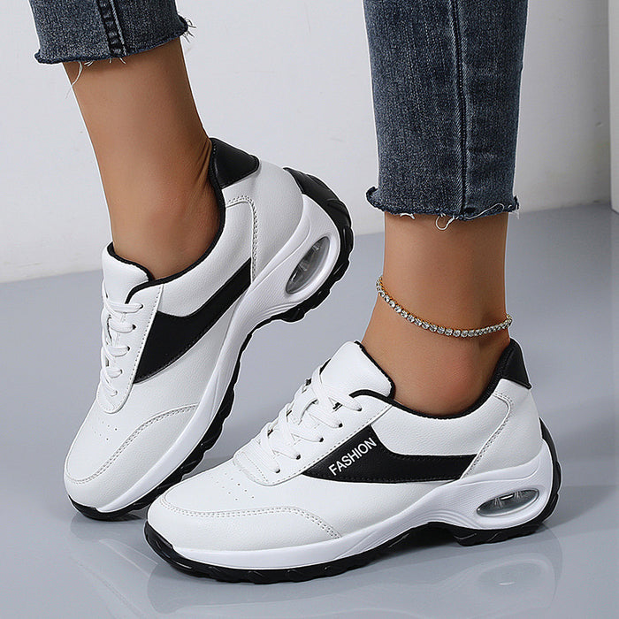 Plus Size Women's Thick Bottom Running Shoes – Low Top Design for Spring and Autumn