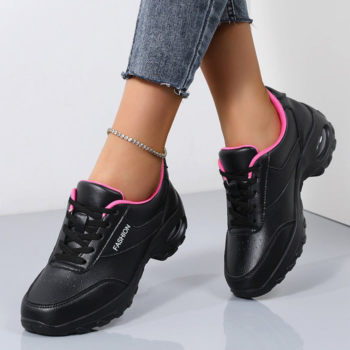 Stylish White Women's Thick Bottom Running Shoes Ideal for Female Runners