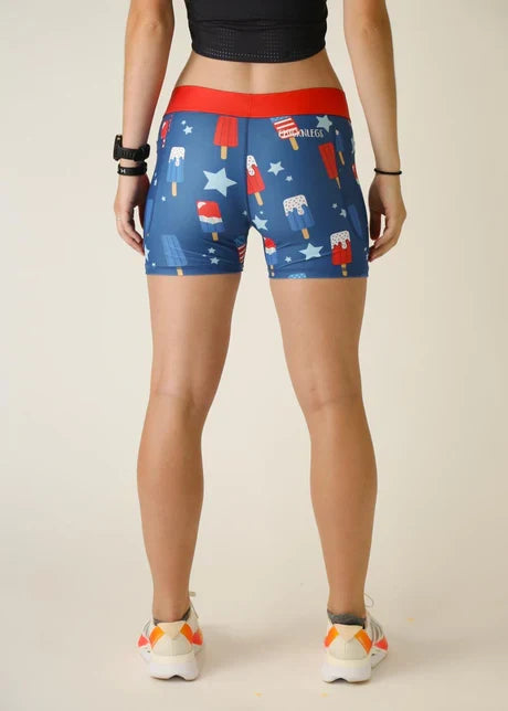 Women's USA Popsicles 3" Compression Running Shorts