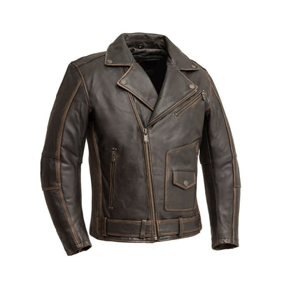 Wrath Men's Motorcycle Leather Jacket: Looking for a stylish vintage motorcycle leather jacket? Then the New Wrath Motorcycle