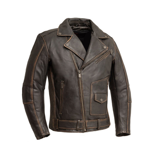 Wrath Men's Motorcycle Leather Jacket: Looking for a stylish vintage motorcycle leather jacket? Then the New Wrath Motorcycle