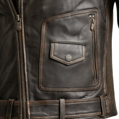 Wrath Men's Motorcycle Leather Jacket: Looking for a stylish vintage motorcycle leather jacket? Then the New Wrath Motorcycle