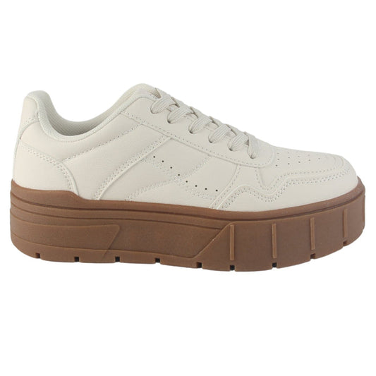 Zapatilla Chalada Mujer Troya-4 Beige Urbano Zapatillas Chalada