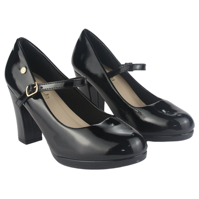 Zapato Chalada Mujer Bruna-3 Negro Casual Tacones Altos Chalada