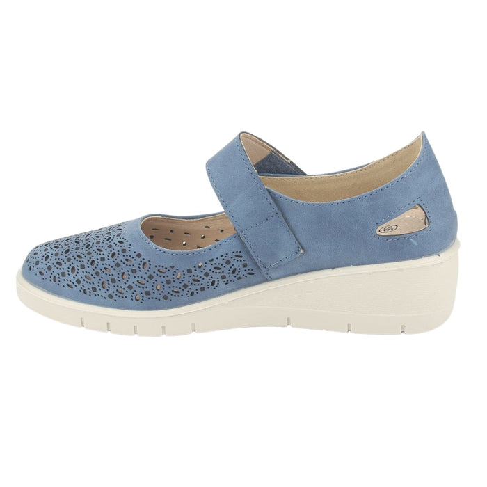 Zapato Chalada Mujer Cona-1 Azul Casual Tacones Bajos Chalada