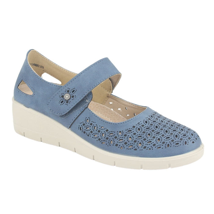 Zapato Chalada Mujer Cona-1 Azul Casual Tacones Bajos Chalada