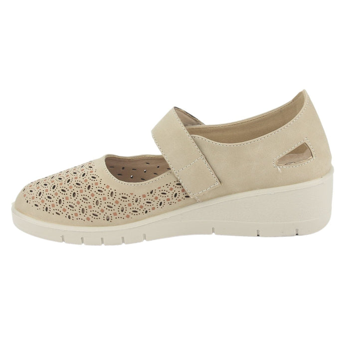 Zapato Chalada Mujer Cona-1 Beige Casual Tacones Bajos Chalada