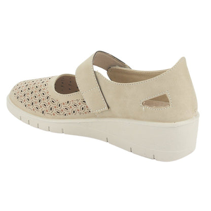 Zapato Chalada Mujer Cona-1 Beige Casual Tacones Bajos Chalada