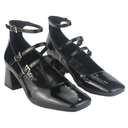 Zapato Chalada Mujer Corso-9 Negro Casual Tacones Altos Chalada