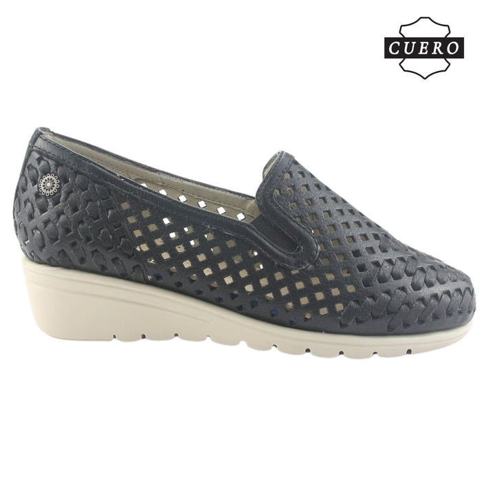 Zapato de Cuero Chalada Mujer Crose-1 Negro Casual Zapatos Planos Comfort Chalada