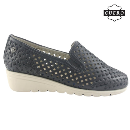 Zapato de Cuero Chalada Mujer Crose-1 Negro Casual Zapatos Planos Comfort Chalada
