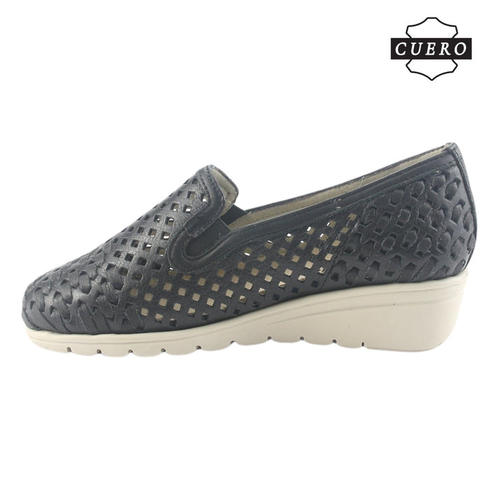 Zapato de Cuero Chalada Mujer Crose-1 Negro Casual Zapatos Planos Comfort Chalada