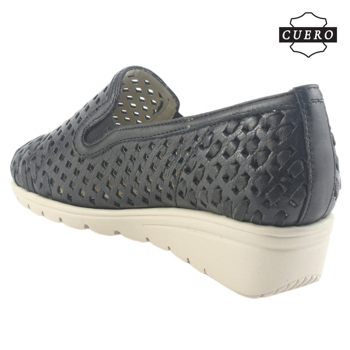 Zapato de Cuero Chalada Mujer Crose-1 Negro Casual Zapatos Planos Comfort Chalada