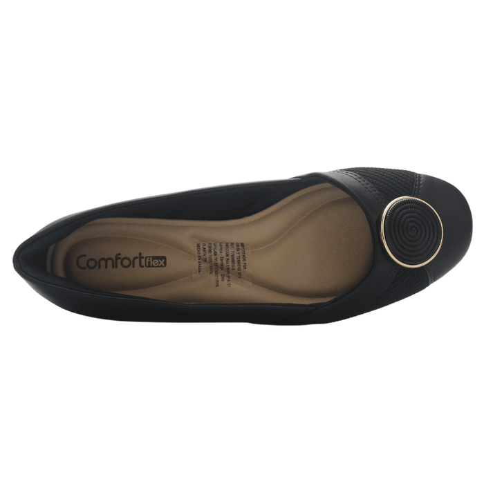 Zapato Negro Mujer Comfortflex 2579402 Casual Tacones Bajos Comfortflex